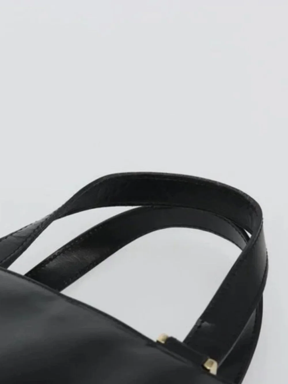 GUCCI Tote Bag Leather Black Gold 002 2046 0332 Auth 186559